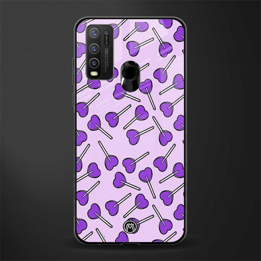 y2k hearts lollipop purple edition glass case for vivo y50 image