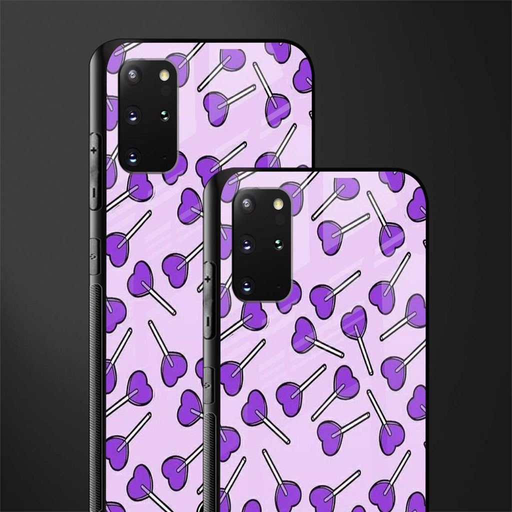 y2k hearts lollipop purple edition glass case for samsung galaxy s20 plus image-2