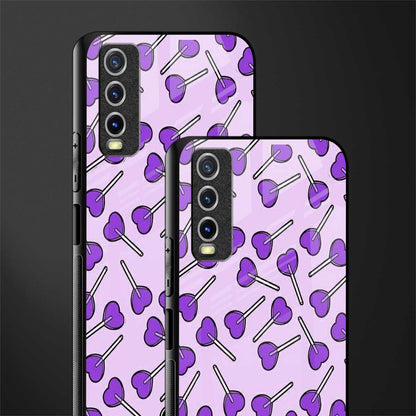 y2k hearts lollipop purple edition glass case for vivo y12g image-2