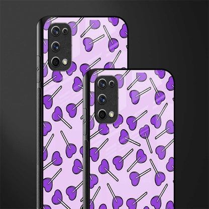 y2k hearts lollipop purple edition glass case for realme 7 pro image-2