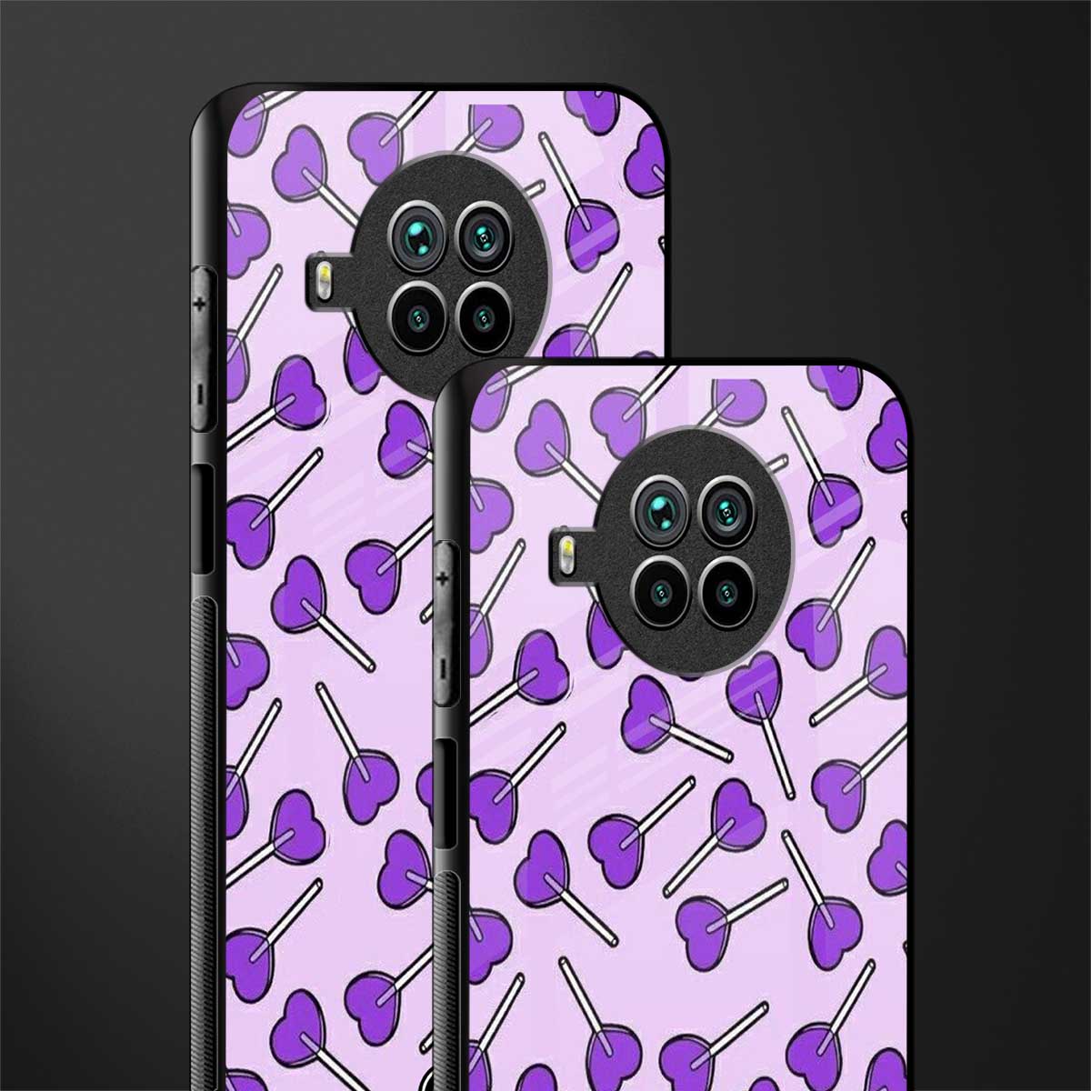 y2k hearts lollipop purple edition glass case for mi 10i image-2