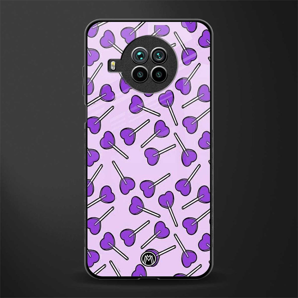 y2k hearts lollipop purple edition glass case for mi 10i image