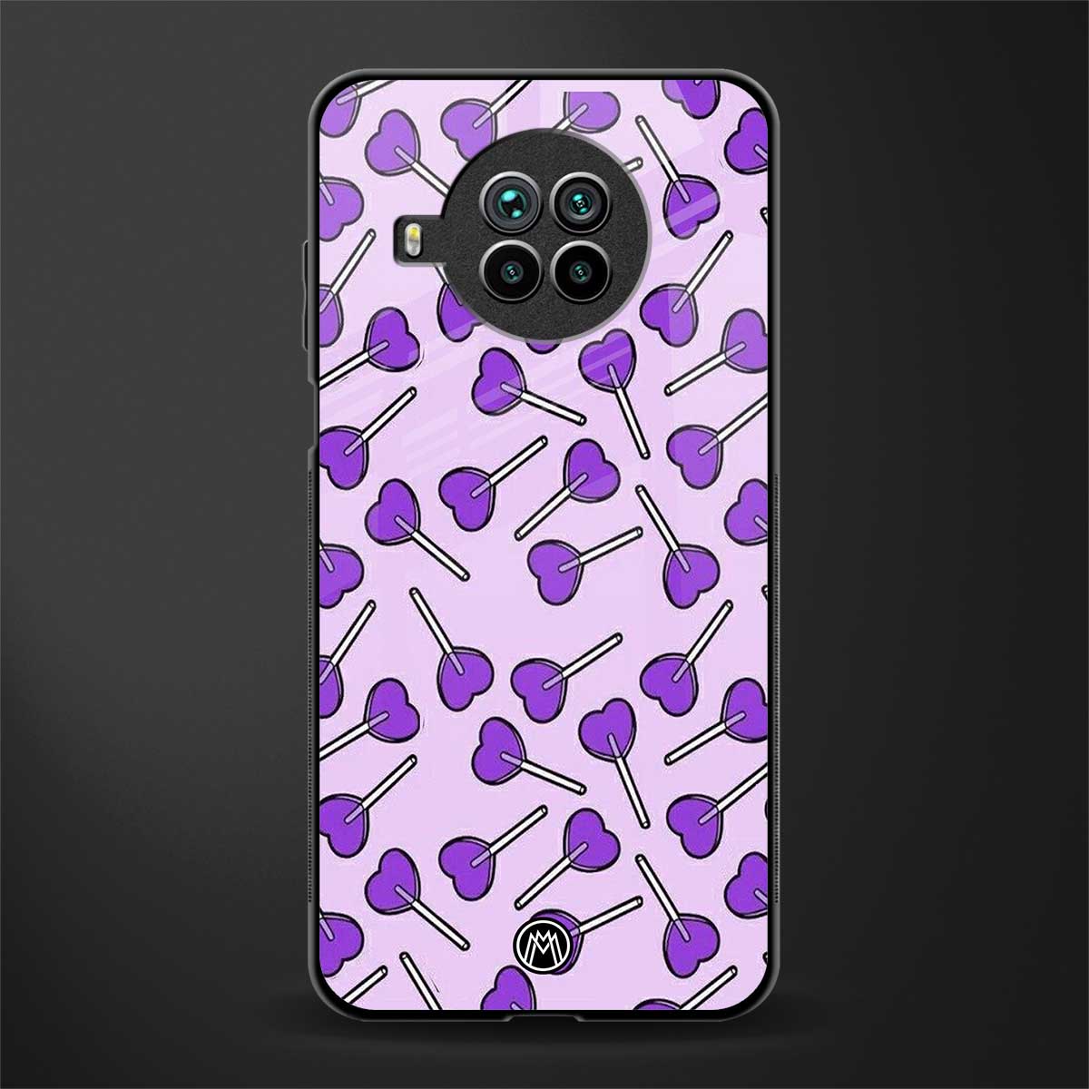 y2k hearts lollipop purple edition glass case for mi 10i image