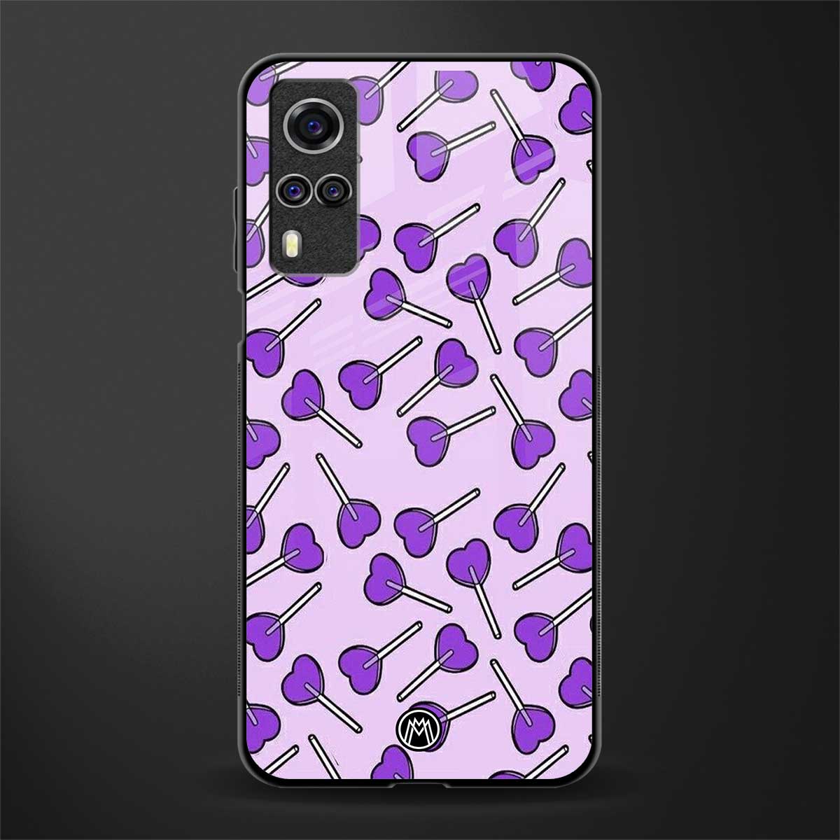 y2k hearts lollipop purple edition glass case for vivo y51a image