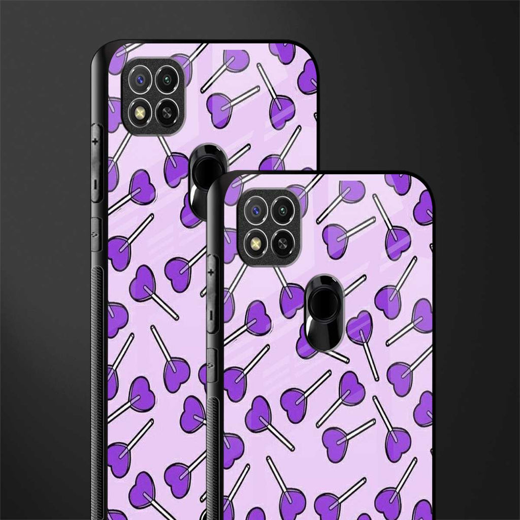 y2k hearts lollipop purple edition glass case for poco c31 image-2