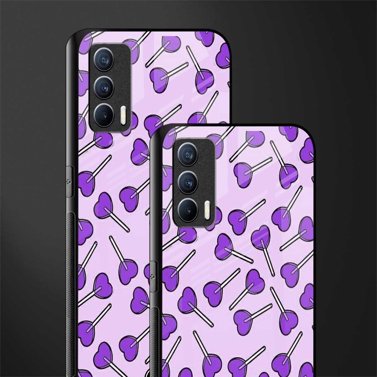 y2k hearts lollipop purple edition glass case for realme x7 image-2
