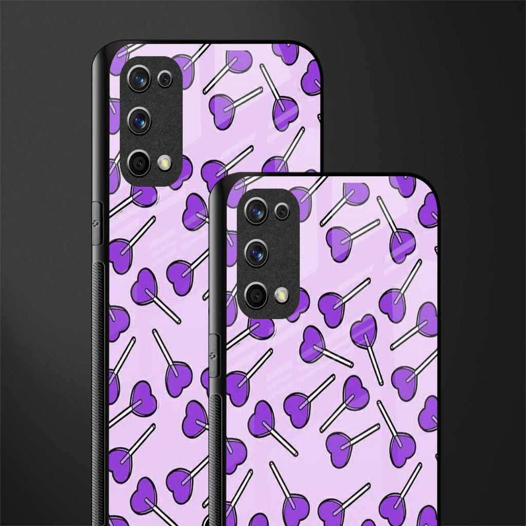 y2k hearts lollipop purple edition glass case for realme x7 pro image-2