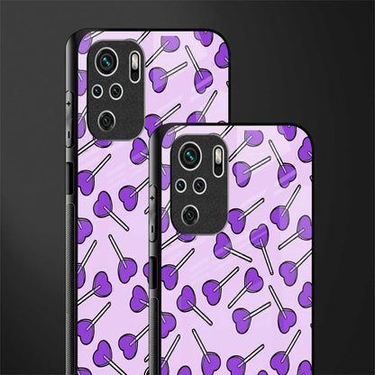 y2k hearts lollipop purple edition glass case for redmi note 10s image-2