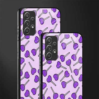 y2k hearts lollipop purple edition glass case for samsung galaxy a32 4g image-2
