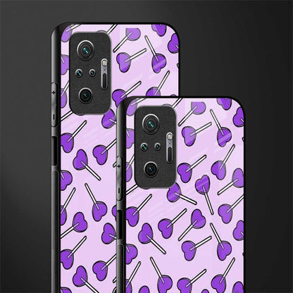 y2k hearts lollipop purple edition glass case for redmi note 10 pro max image-2