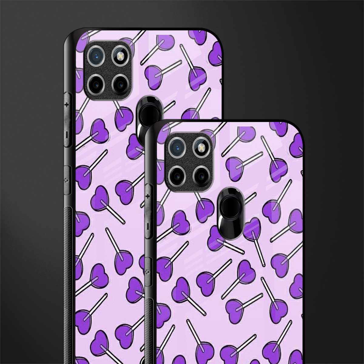 y2k hearts lollipop purple edition glass case for realme c21 image-2