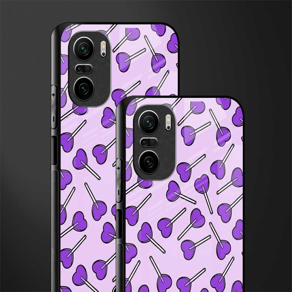 y2k hearts lollipop purple edition glass case for mi 11x 5g image-2