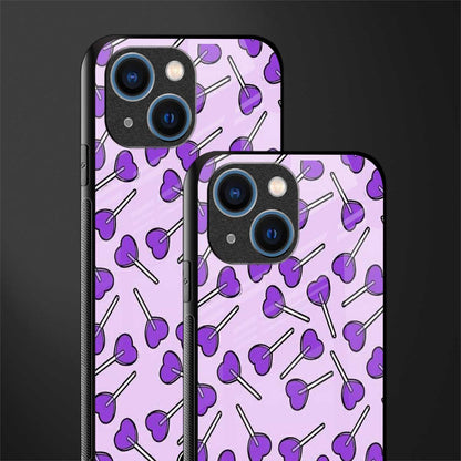 y2k hearts lollipop purple edition glass case for iphone 13 mini image-2