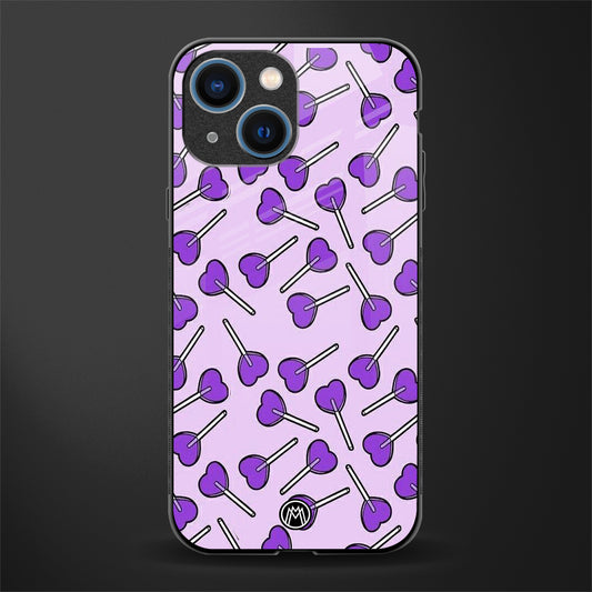 y2k hearts lollipop purple edition glass case for iphone 13 mini image