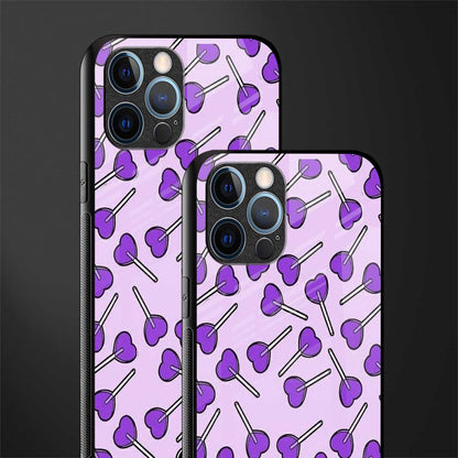 y2k hearts lollipop purple edition glass case for iphone 14 pro max image-2