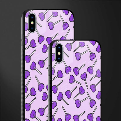 y2k hearts lollipop purple edition glass case for iphone xs max image-2