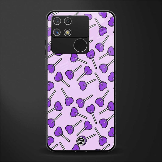 y2k hearts lollipop purple edition back phone cover | glass case for realme narzo 50a
