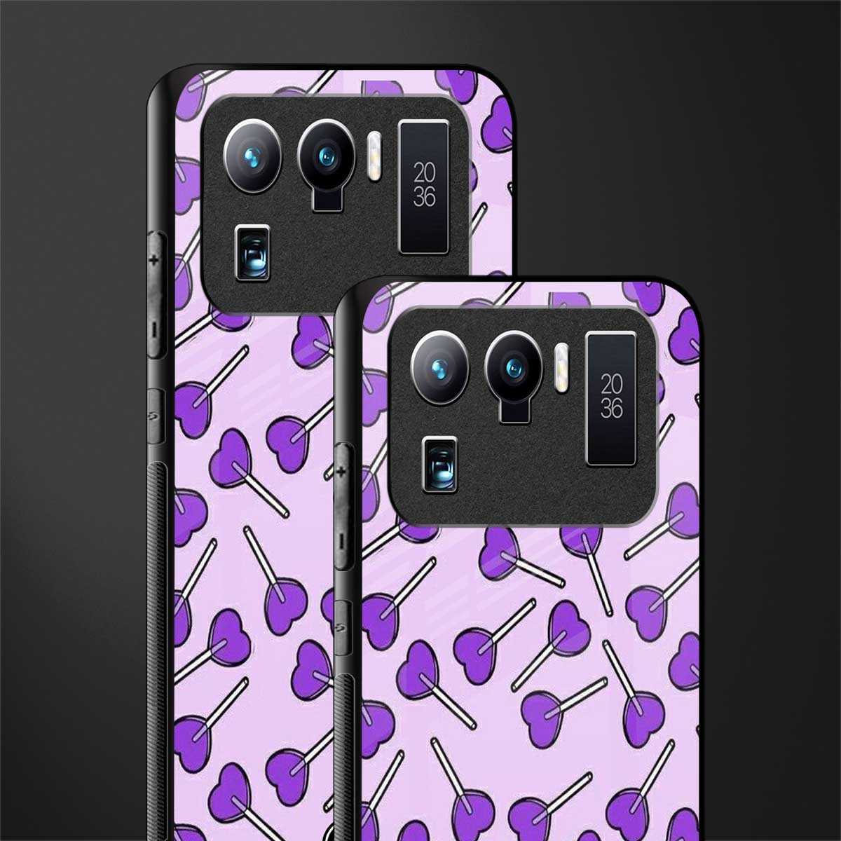 y2k hearts lollipop purple edition glass case for mi 11 ultra 5g image-2