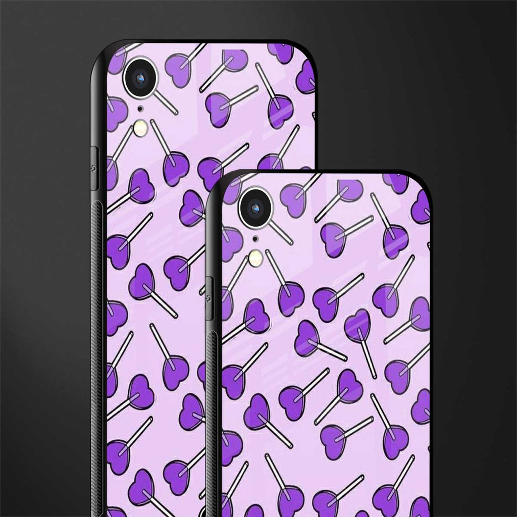y2k hearts lollipop purple edition glass case for iphone xr image-2