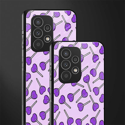 y2k hearts lollipop purple edition back phone cover | glass case for samsung galaxy a23