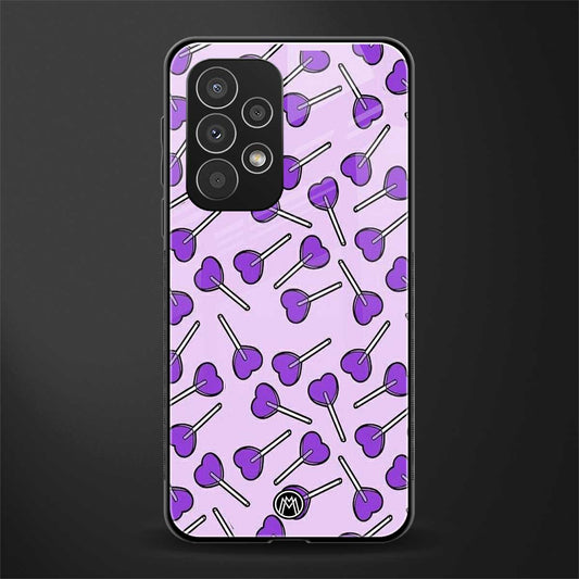 y2k hearts lollipop purple edition back phone cover | glass case for samsung galaxy a23