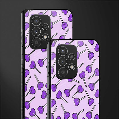 y2k hearts lollipop purple edition back phone cover | glass case for samsung galaxy a53 5g