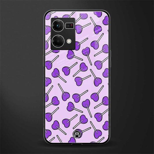 y2k hearts lollipop purple edition back phone cover | glass case for oppo f21 pro 4g
