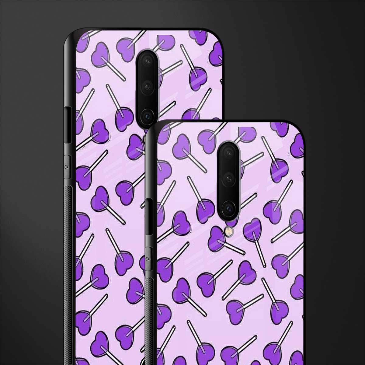 y2k hearts lollipop purple edition glass case for oneplus 7 pro image-2