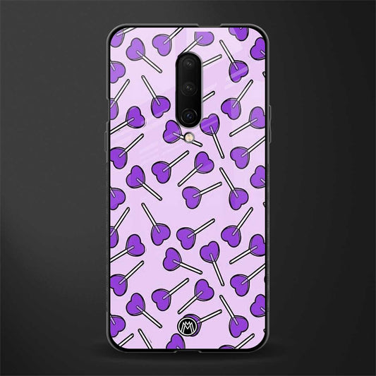 y2k hearts lollipop purple edition glass case for oneplus 7 pro image