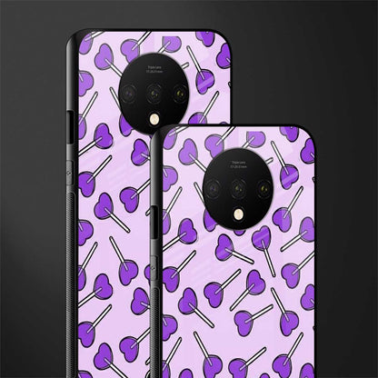 y2k hearts lollipop purple edition glass case for oneplus 7t image-2