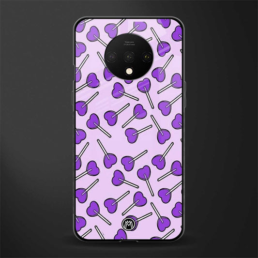 y2k hearts lollipop purple edition glass case for oneplus 7t image