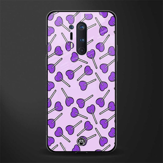 y2k hearts lollipop purple edition glass case for oneplus 8 pro image