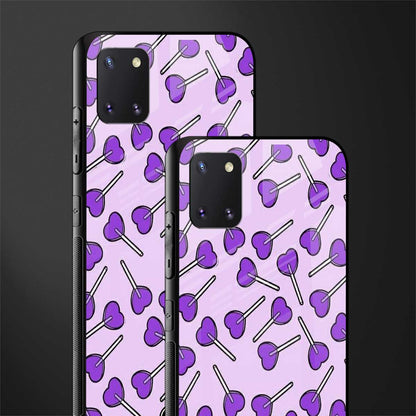 y2k hearts lollipop purple edition glass case for samsung a81 image-2