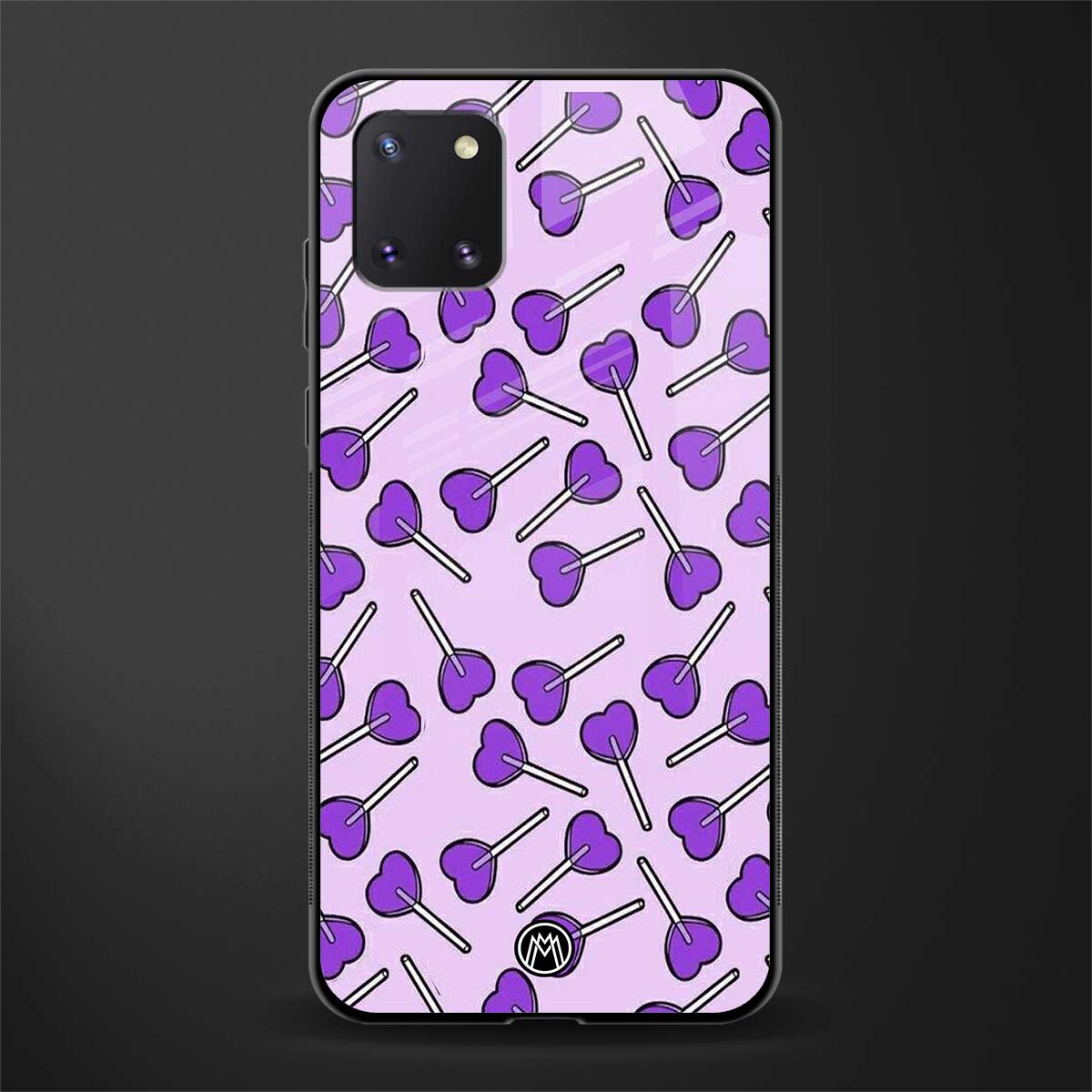 y2k hearts lollipop purple edition glass case for samsung galaxy note 10 lite image