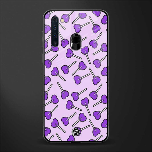 y2k hearts lollipop purple edition glass case for samsung a21 image