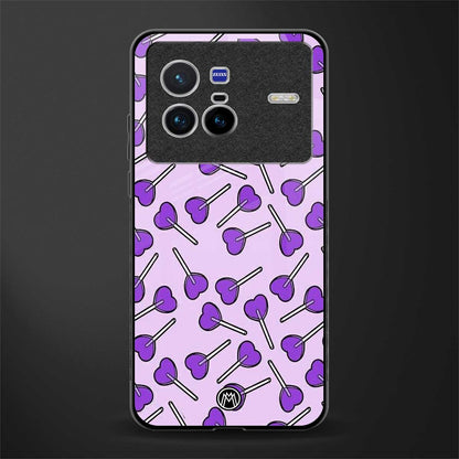 y2k hearts lollipop purple edition glass case for vivo x80 image