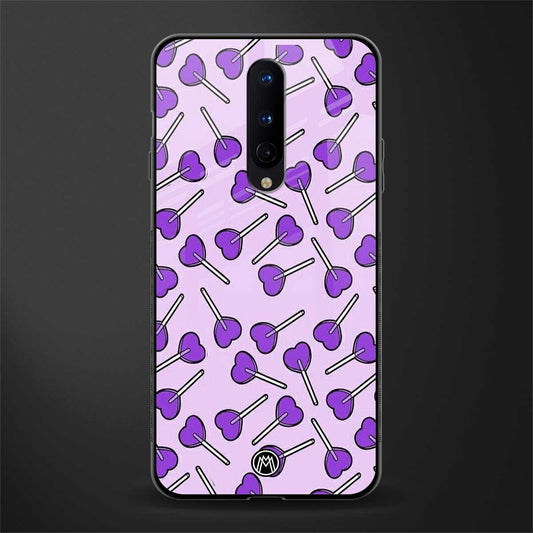 y2k hearts lollipop purple edition glass case for oneplus 8 image