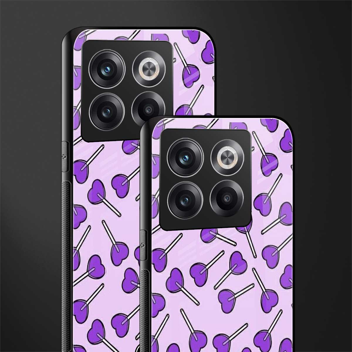 y2k hearts lollipop purple edition back phone cover | glass case for oneplus 10t