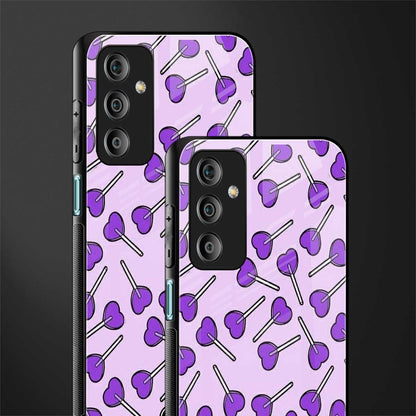 y2k hearts lollipop purple edition back phone cover | glass case for samsung galaxy f23 5g