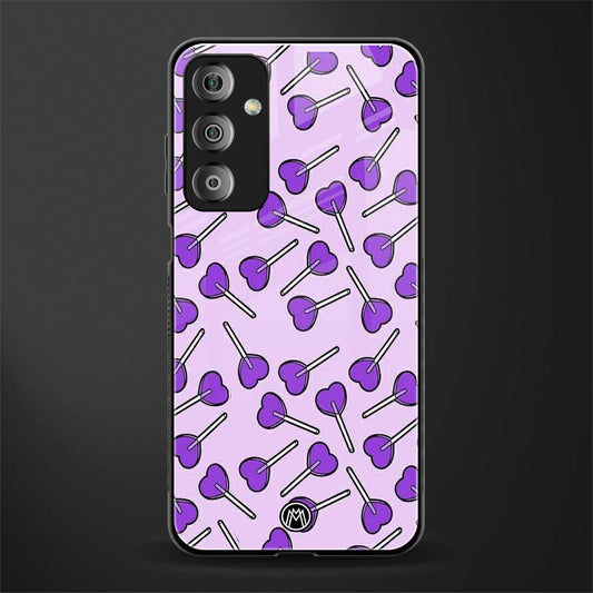 y2k hearts lollipop purple edition back phone cover | glass case for samsung galaxy f23 5g