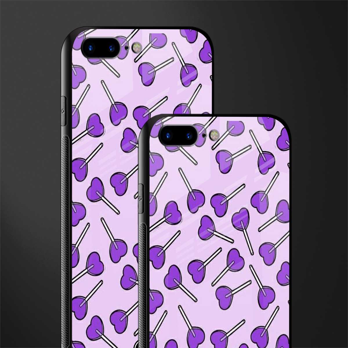 y2k hearts lollipop purple edition glass case for iphone 8 plus image-2