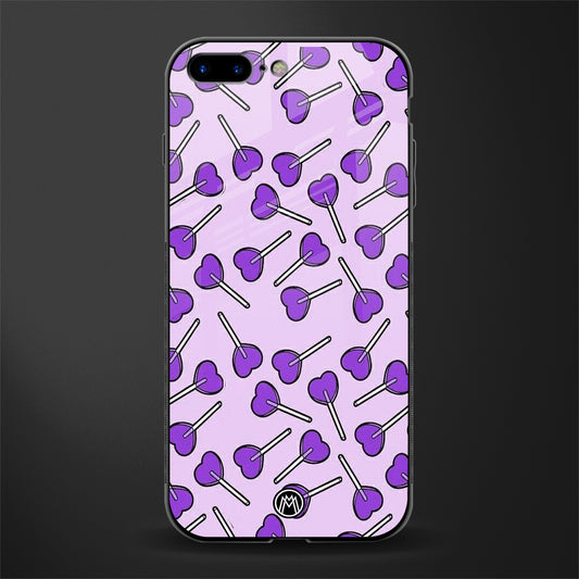 y2k hearts lollipop purple edition glass case for iphone 8 plus image