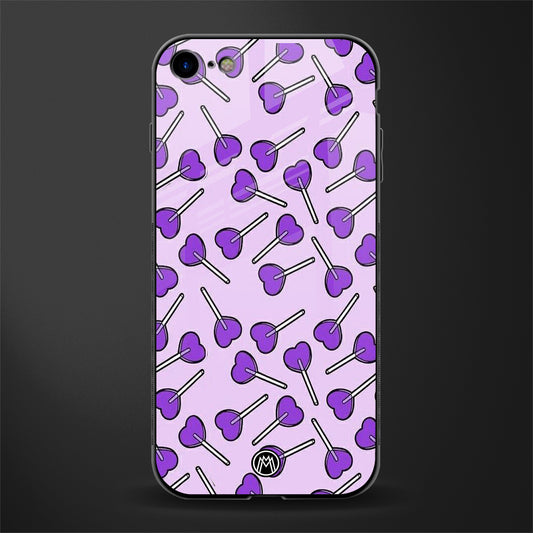 y2k hearts lollipop purple edition glass case for iphone 8 image