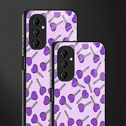 y2k hearts lollipop purple edition back phone cover | glass case for samsung galaxy a14 5g