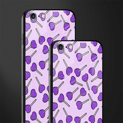 y2k hearts lollipop purple edition glass case for iphone 6 image-2