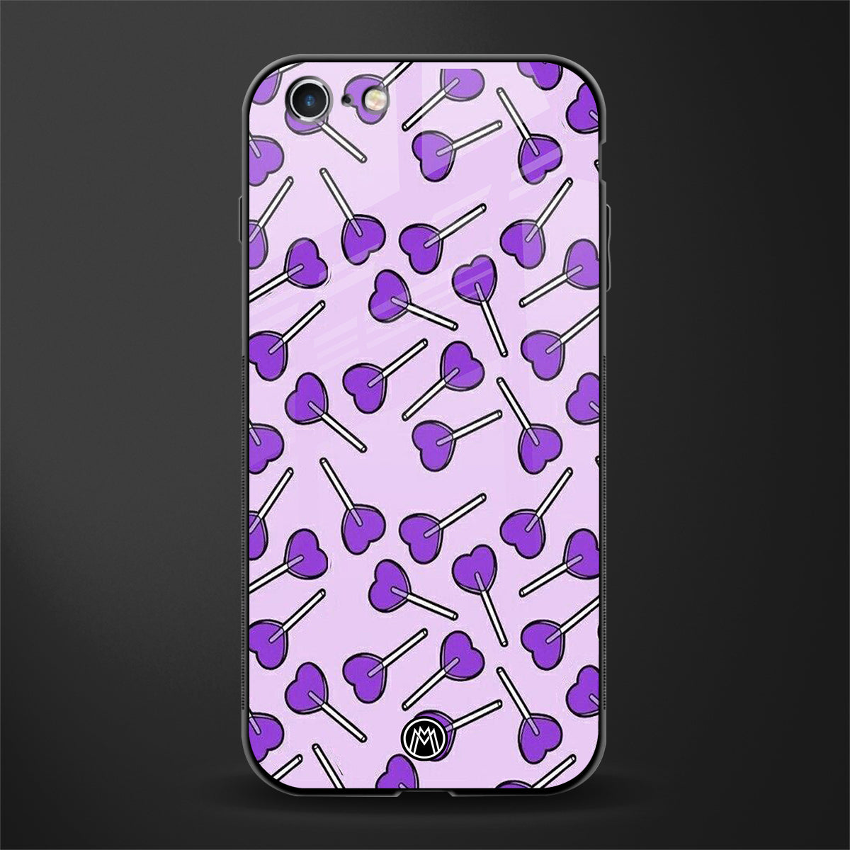 y2k hearts lollipop purple edition glass case for iphone 6s plus image