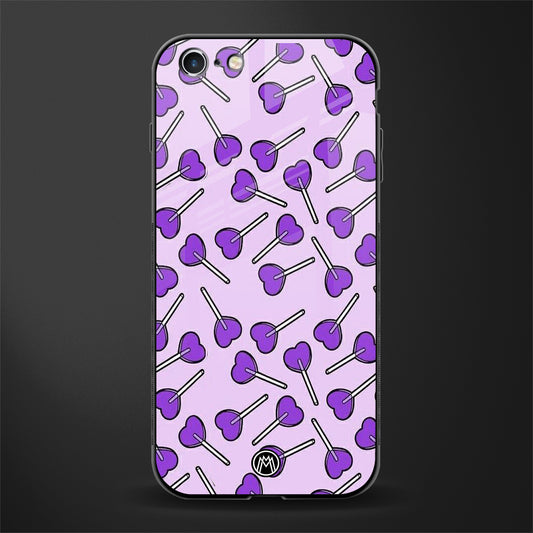 y2k hearts lollipop purple edition glass case for iphone 6 image