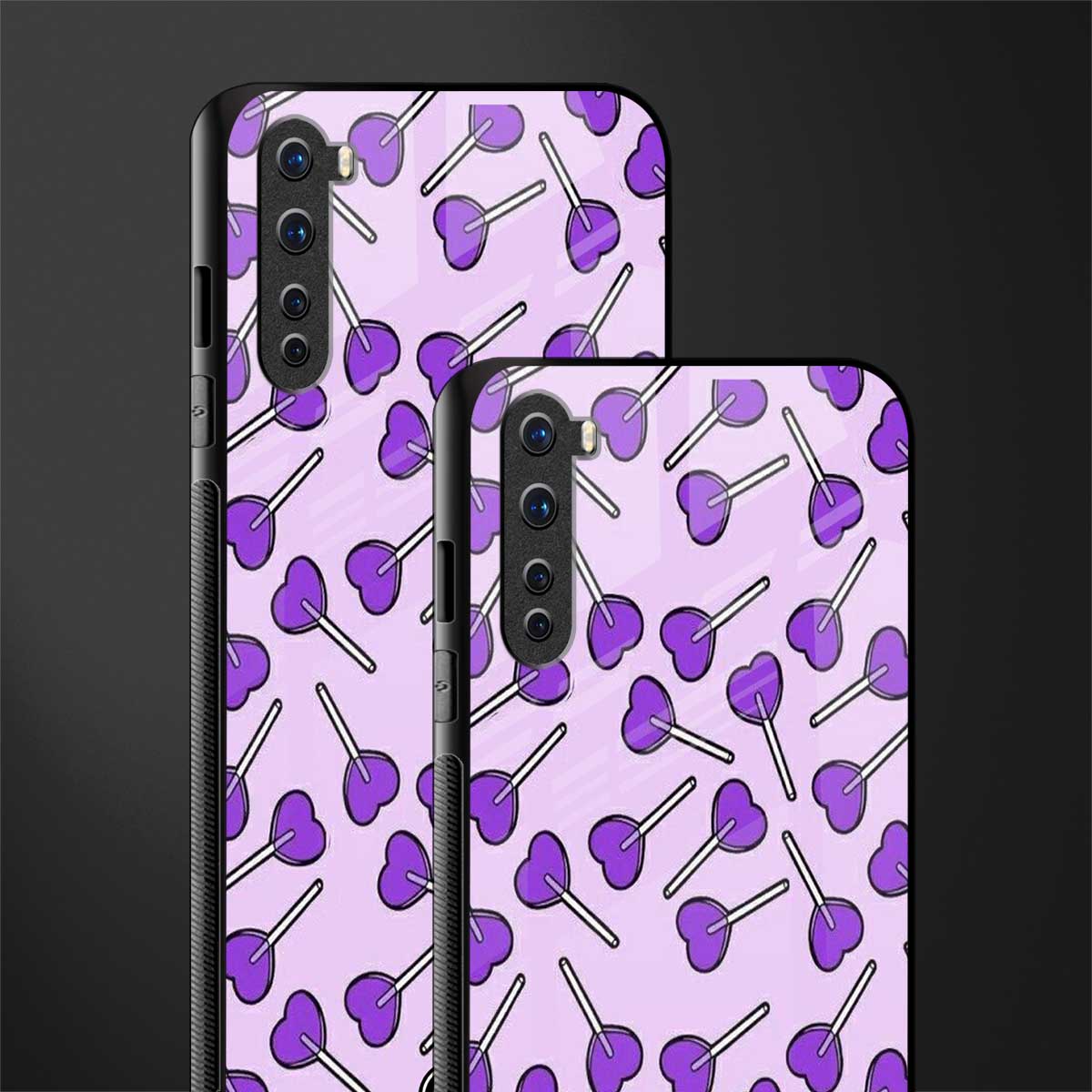 y2k hearts lollipop purple edition glass case for oneplus nord ac2001 image-2
