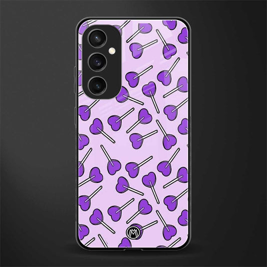 y2k hearts lollipop purple edition back phone cover | glass case for samsung galaxy s23 fe 5g