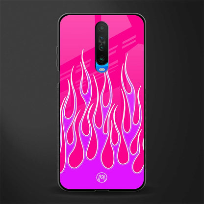 y2k hot pink flames glass case for poco x2 image
